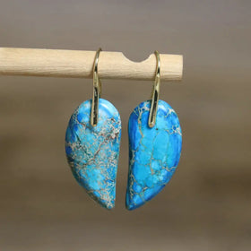Natural Turquoise Earrings for Women Jewelry Yoga 18k Gold Meditation Natural Raw Gemstone Healing Yoga Dangle Boho Earrings