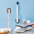 Long Handle U-shaped 2 Sided Plastic Shoe Cleaning Brush Horse Hair