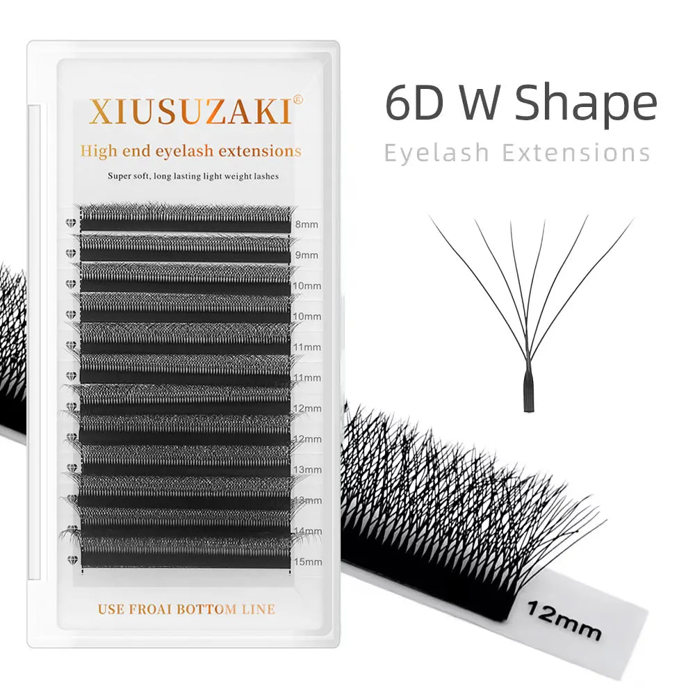 XIUSUZAKI Premade Fan Natural Individual Yy Lashes Trays 2D 3D 4D 5D 6D 7D 8D Y W Lashes Eyelashes Extensions