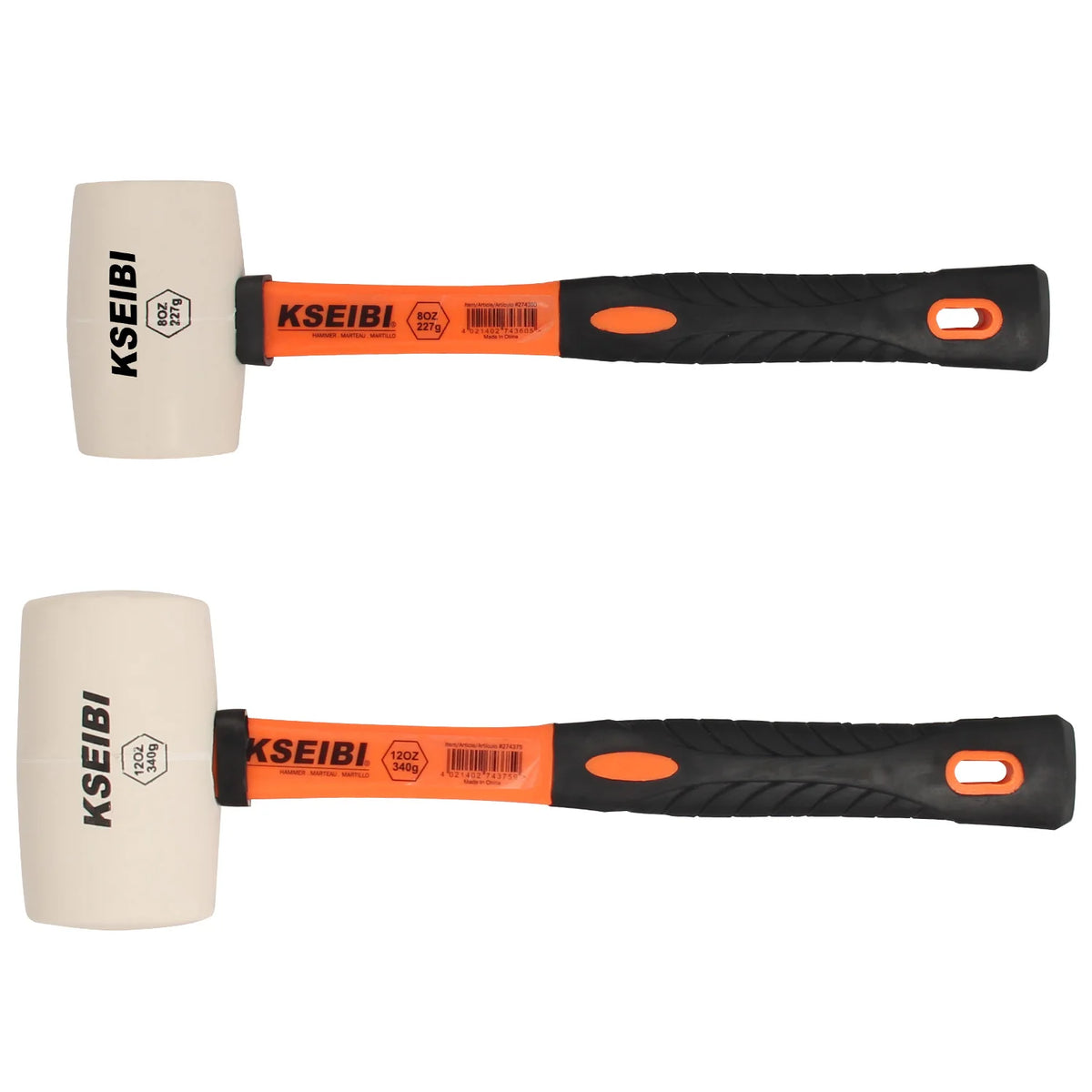KSEIBI Hammer Rubber Hammer Hard Soft White Head/progrip