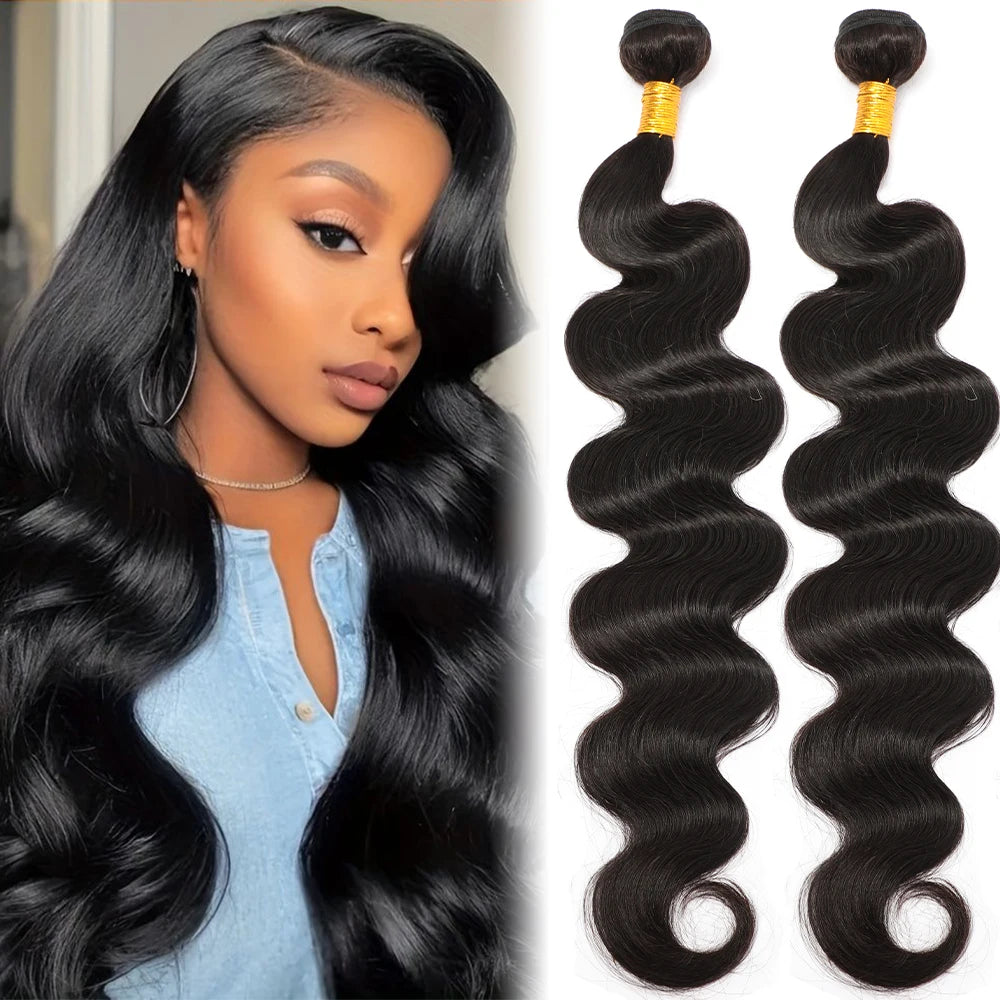 Brazilian Human Hair Bundles Brazilian Virgin Bundles Human Hair Body Wave 100% Unprocessed Human Hair Weave Bundles Natural MegaBDM