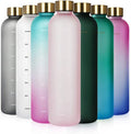 2022 New Product 32OZ BPA Free Frosted Tritan Water Bottle with Time Markings & Leakproof Lid