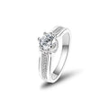 Hot Sale Rhodium Plated  halo Cubic Zirconia 925 Silver Ring