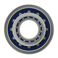Professional Antiqued Design Reactive Glazed Ceramic Plates Set Eco-Friendly Golden Rim Western Serving Dishes for Weddings