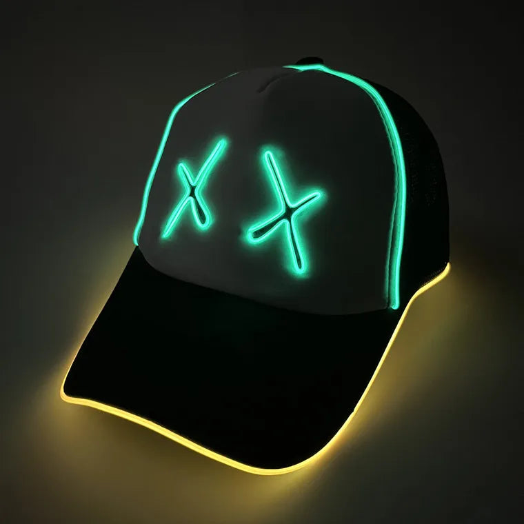 Factory Wholesale  Festival Hip-hop Club Led Hat Light up Baseball Cap Party Hat for Women Men