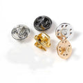 11mm Stud Badge Base Brooch Pin Clip Iron Butterfly Squeeze Clasp for Diy Jewelry Making Garment Accessories