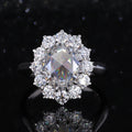Starsgem Single Rose Cut DEF Moissanite Flower Shape Engagement Women Ring in 14k Solid Gold