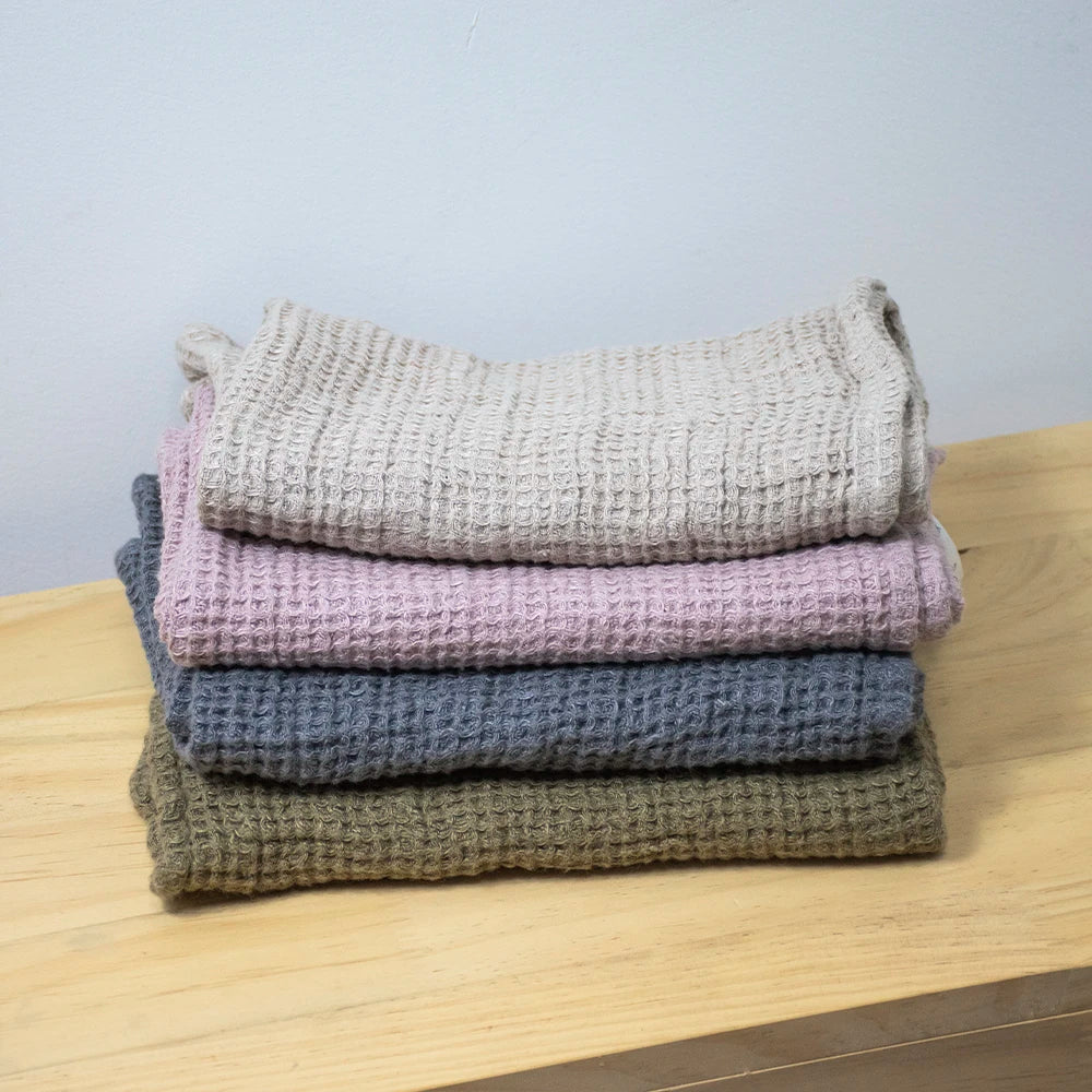 High-quality Beach Towels Wholesale Luxurious Cotton Olive French Flax 100% Linen Waffle Bath Hand Towel