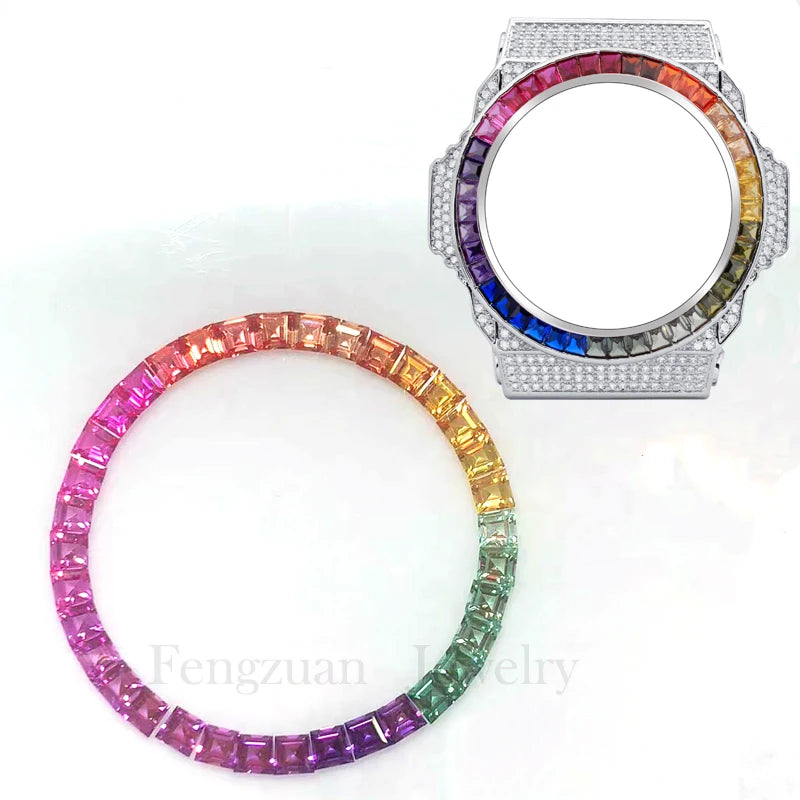 New Design square Colorful Stone 3.3x3.1x2.8mm Watches Stone Luxury  Colorful Stone Watches Men Wrist