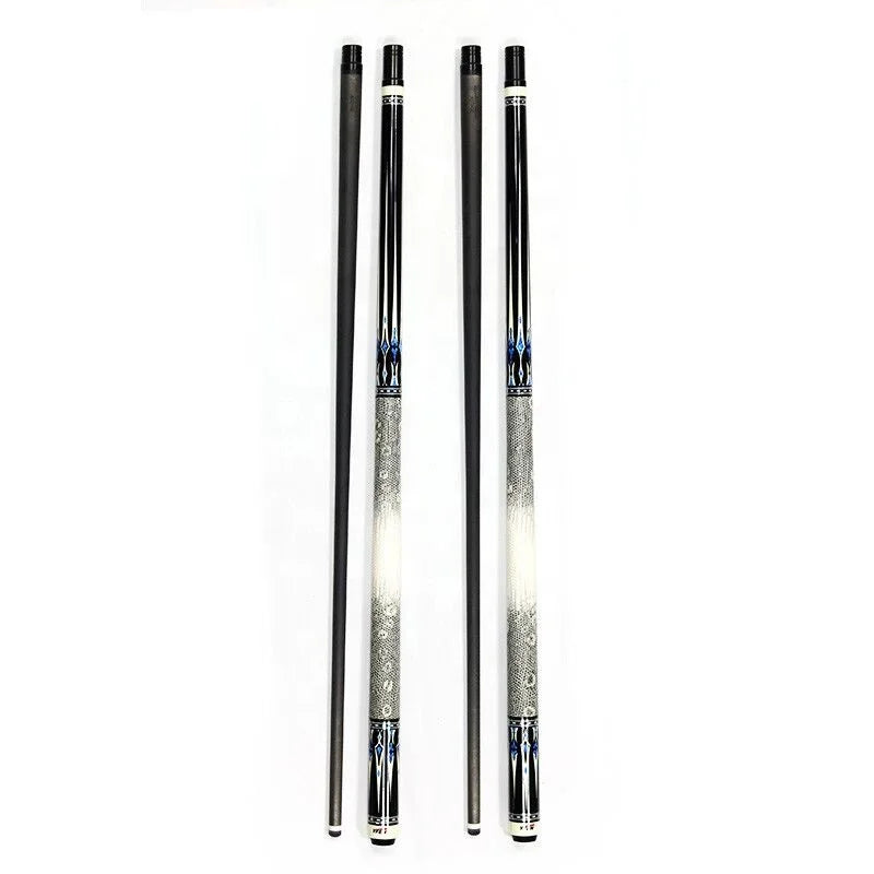 Premium Quality Billiard 1/2 Carbon Shaft Maple Wood Butt Pool Cue 58" Length With Extension Cue Joint Protector
