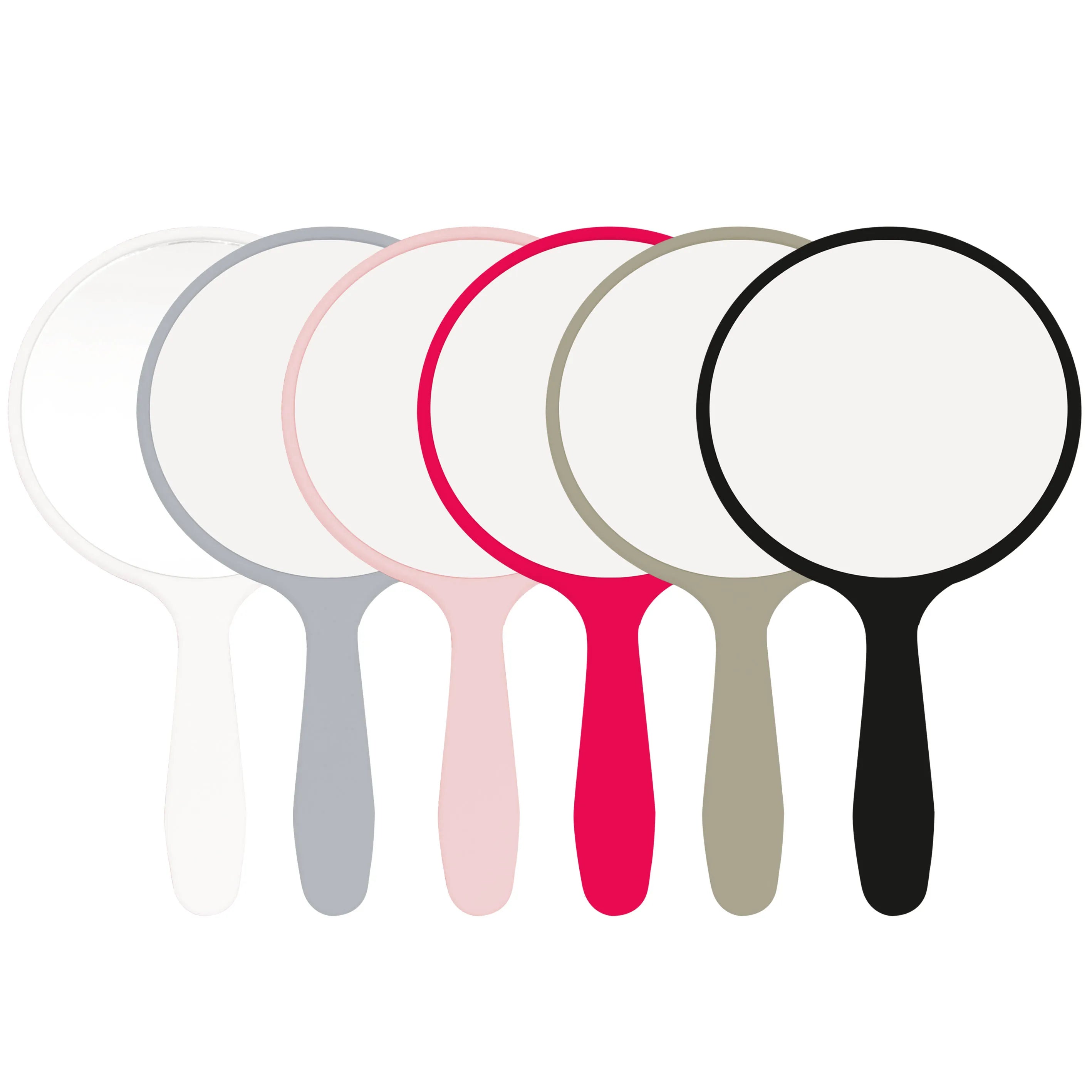 Free Logo Makeup Mirror Custom Logo Private Label Hand Pocket Mirror Wholesale Plastic Hand Makeup Mirror