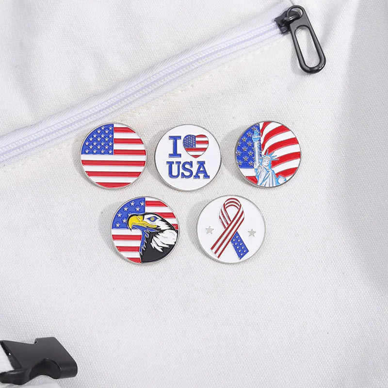 Free Sample Wholesale  Cheap Custom Metal Zinc Alloy Enamel Country Usa America American Flag Lapel Pin Badge for National Day