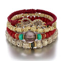 Rice Beads Bod-Hi Beaded Multi-Layer Bracelet Women Handmade Bohemian Braided Stretchy String Bracelets Jewelry