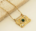 Minimalist Women Jewelry 18K Gold Plated Necklace Stainless Steel Inlaid Zircon Eye Pendant Necklace