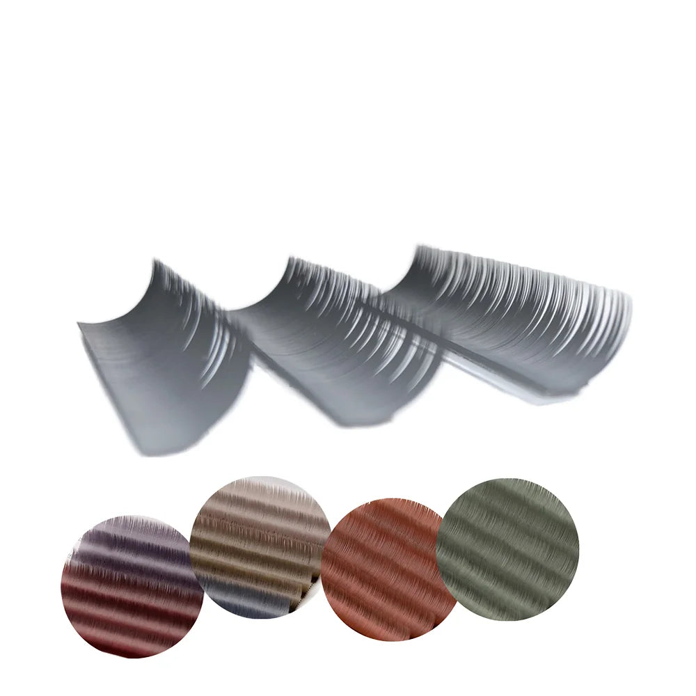 LashPlus Individual Ellipse Color Flat Lash Tray Handmade 0.15mm Natural B C CC D OEM Lash Suppliers