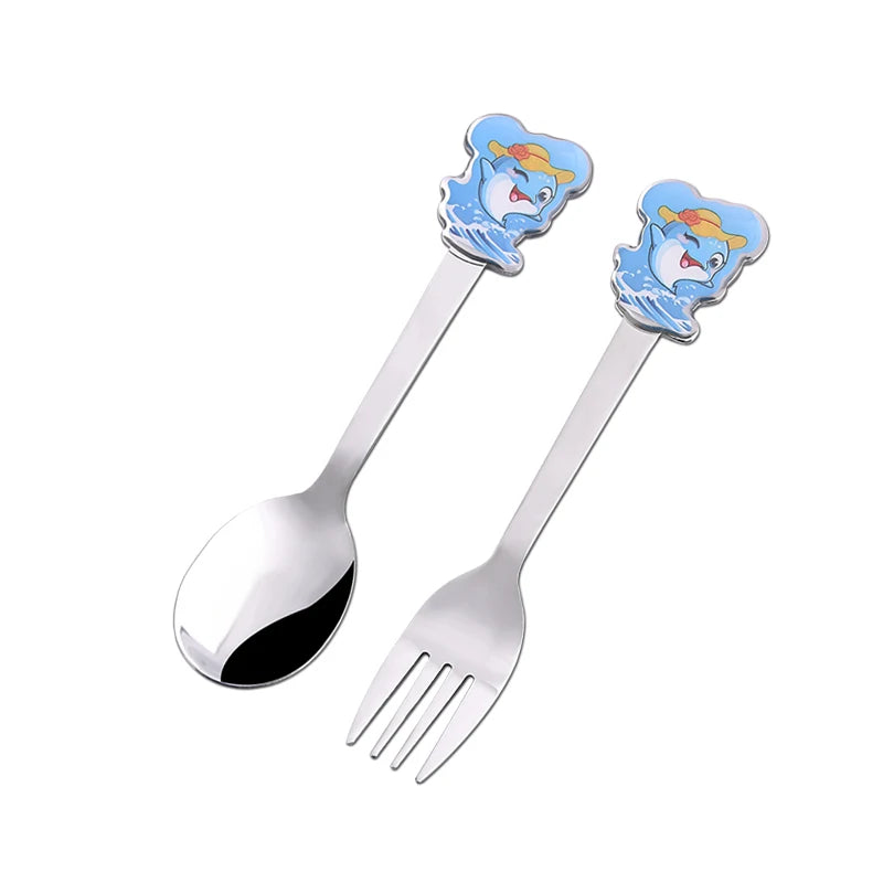 Wholesale Customized Stainless Steel Spoon Fork Cutlery Metal Tea Scoop and Fork