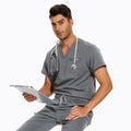 Spandex Fabric Uniform Scrubs in Stock Doctor V-neck Nursing Scrub Sets Medical Nurse Set Pockets Top Yoga Jogger Pants Sets