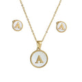 316L Stainless Steel 18K Gold Dubai Plated Gold Jewelry Sets Letter Shell Necklace Women