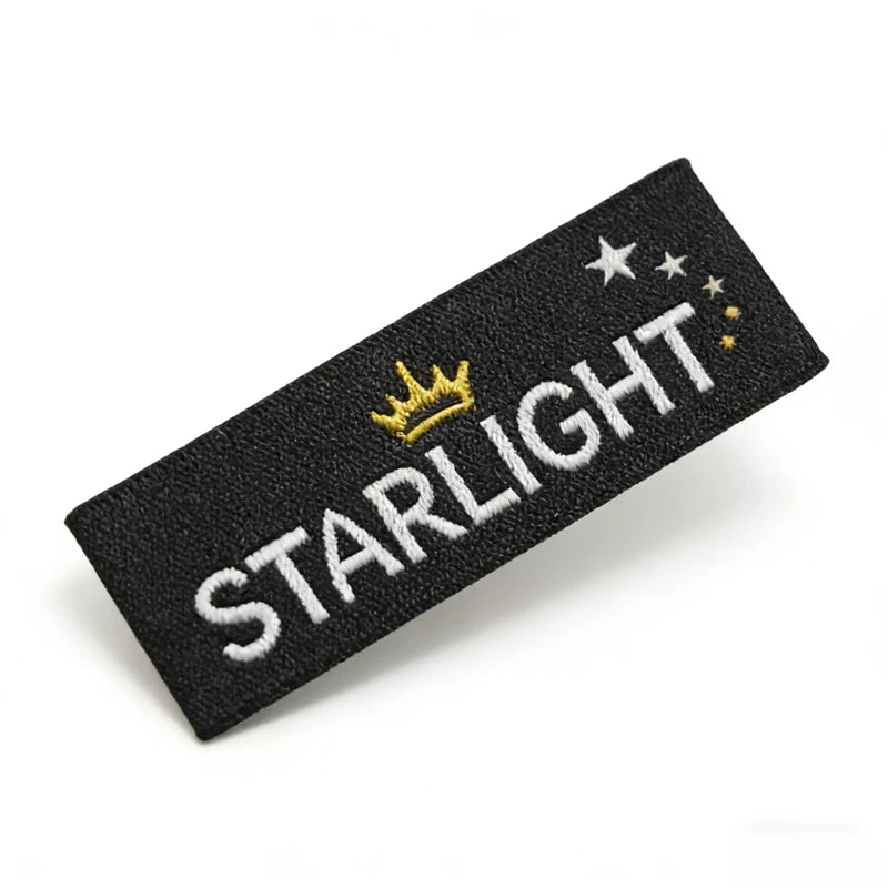 Clothes hang Tags Woven Label/tag/customized Iron on Clothing Embroidered Logo/satin /silk Printing for Clothing Accessories