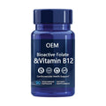OEM Custom Bioactive Folate & Methyl B12 Capsules - 680mcg Folate for Cardiovascular & Energy Support 90 Vegetarian Caps