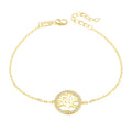 Customizable 925 Sterling Silver Bracelet with 18K Gold Plating Rose Gold Tree Life Charm Party Gift Featuring CZ Zircon Stones