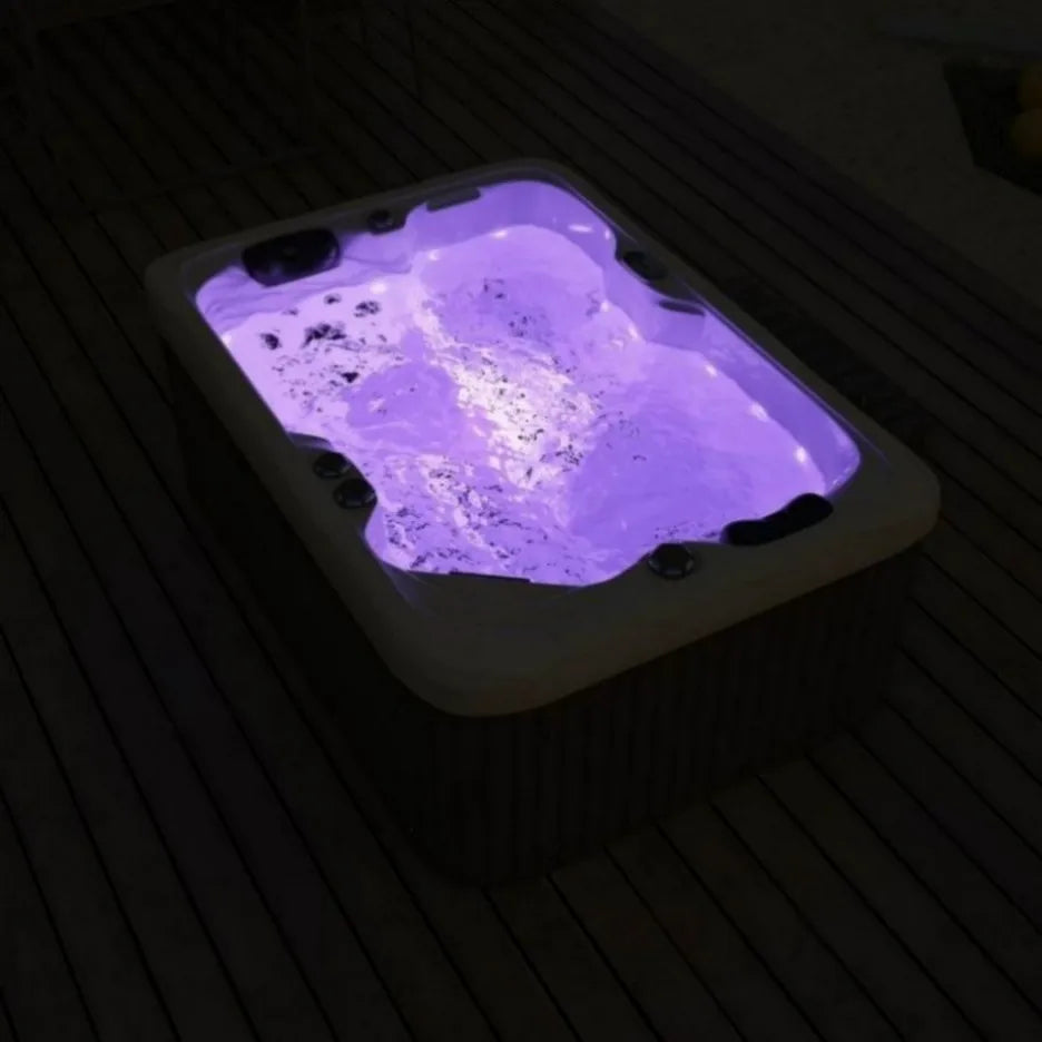 2-Person Outdoor Whirlpool Spa Hot Tub White Lazy Balboa Leading Technology for Bathroom Use Featuring Massage