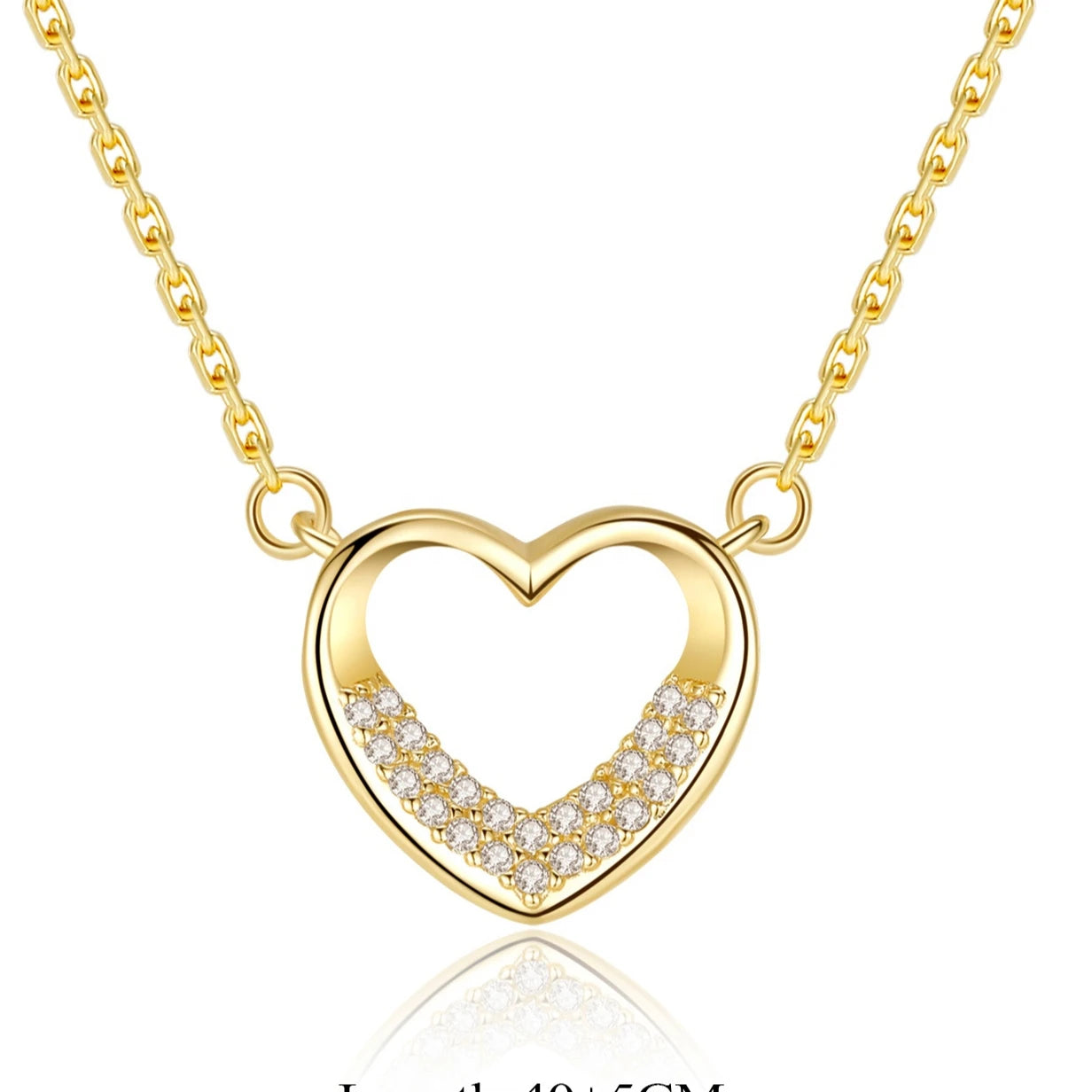 Solid Heart Brass Pendant Necklace