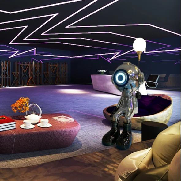 2023 New Customized Creative Design Polyresin Space Man Big Sculpture Office bar  Astronaut