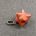 HZ Natural Brecciated jasper Gemstone Crystal Quartz Merkaba Star Pendants for Gifts and Souvenir Crystal Craft Necklace Accessory