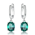 Wholesale 925 Sterling Silver Emerald Gemstone Clip on Huggie Earrings Cz Diamond Earrings Women Jewelry