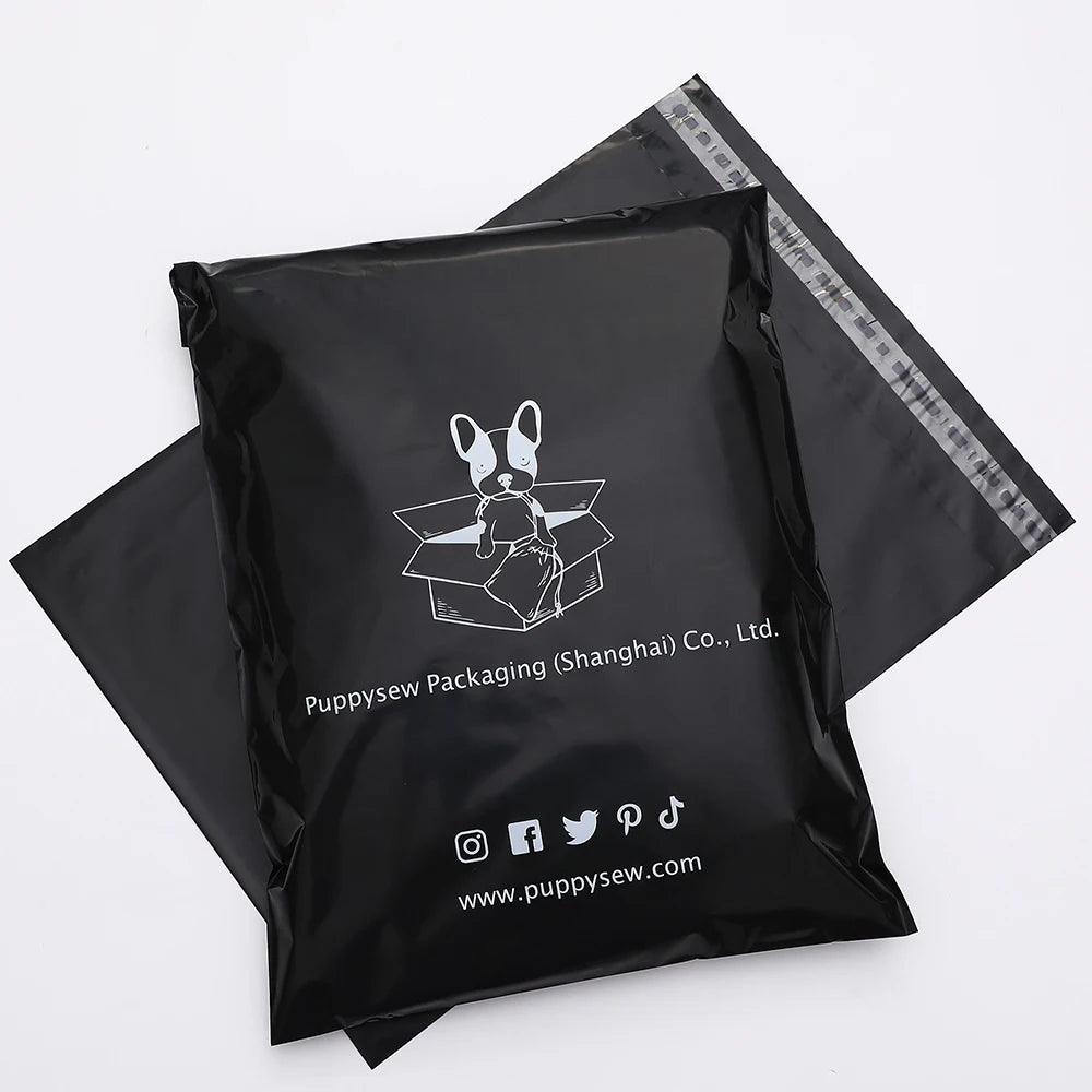12.5x18inches Black  Poly Mailer Ready to Ship or Custom Logo Self Seal Plastic Shipping Bag Postage Bag