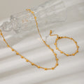 Simple Stainless Steel 18K Gold No Fading Five-Pointed Star & Stars Link Chain Competitive Price Necklaces & Bracelets for Girls