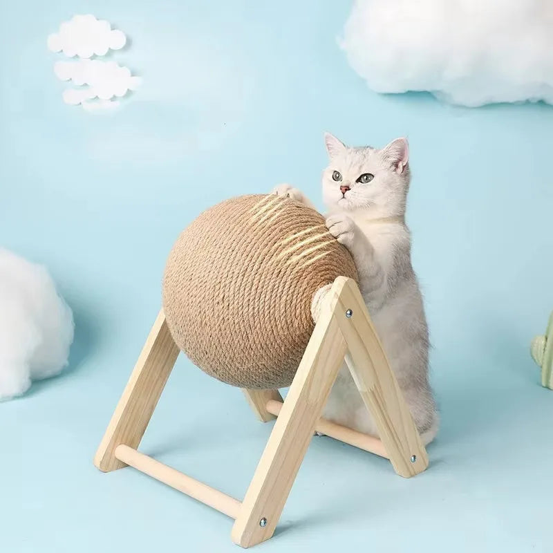 Hot Sale Classic Wooden Cat Scratching Ball Toy Sisal Rope Board Wear-Resistant Pet Supplies for Kitten's Paws Grinding Classic