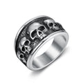 New Releases Gothic Style Men's Ring Goth Silver Plated Stainless Steel for Male