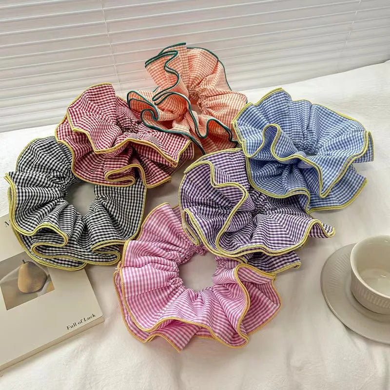 Wholesale Women's Fashion Extra Large Cotton Scrunchy with Wide Elastic 18cm Vintage Printed Hair Styling