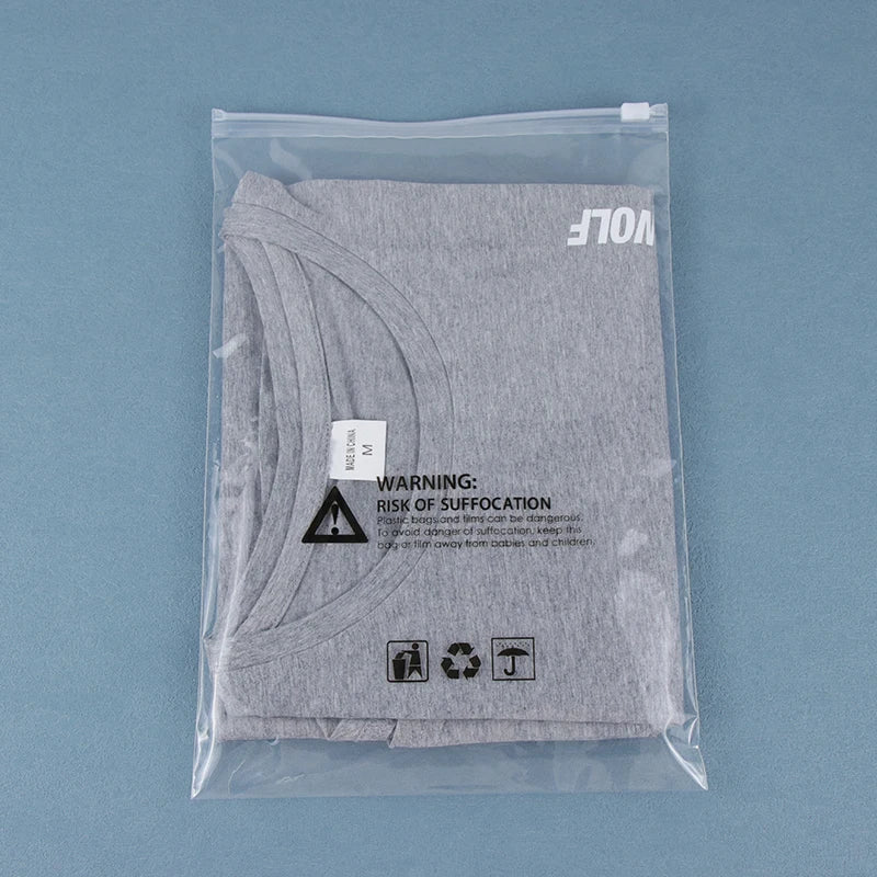 Recyclable LDPE Clothing Packaging Bags Custom Gravure Printing 0.07mm Thick Clear Ziplock Leggings Yoga Sets Socks Shoes Fur