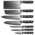 Damascus Steel 67 Layer VG10 Core Full Tang Black Ergonomic G10 Handle Chef Knife Set for Kitchen Use