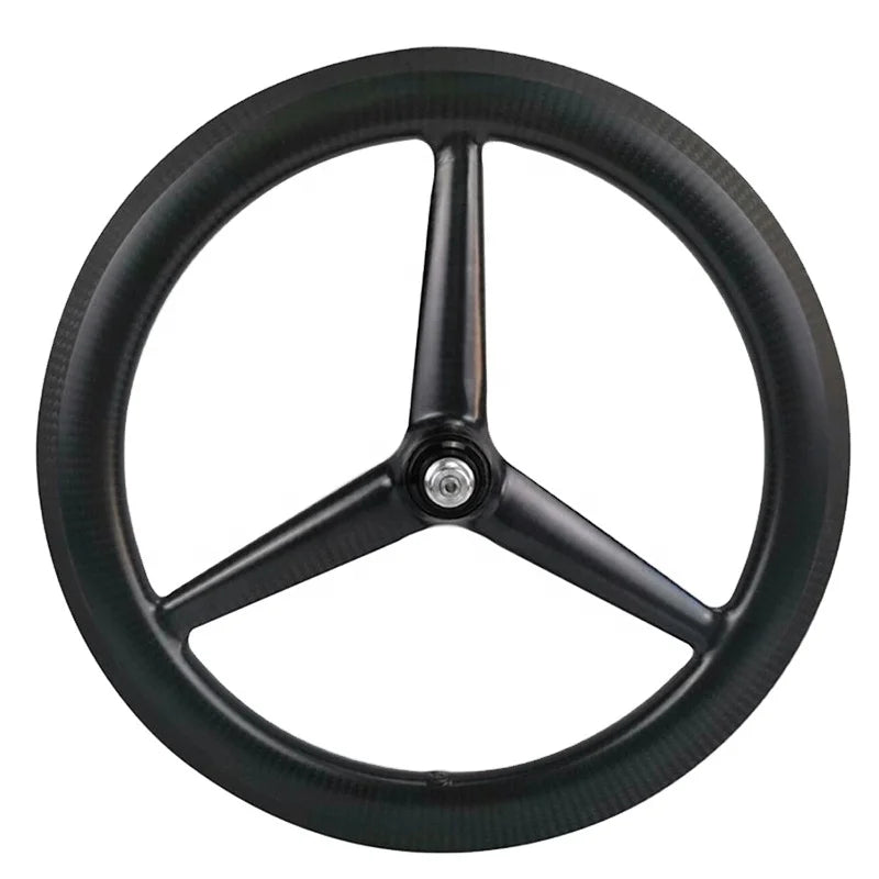 Carbon 406 Wheelset 3 Spoke 20 Inch Tubeless Folding Bike High End 20'' Aero Tri Spoke 20inch BMX 406 Carbon Rim Bicycle Wheel