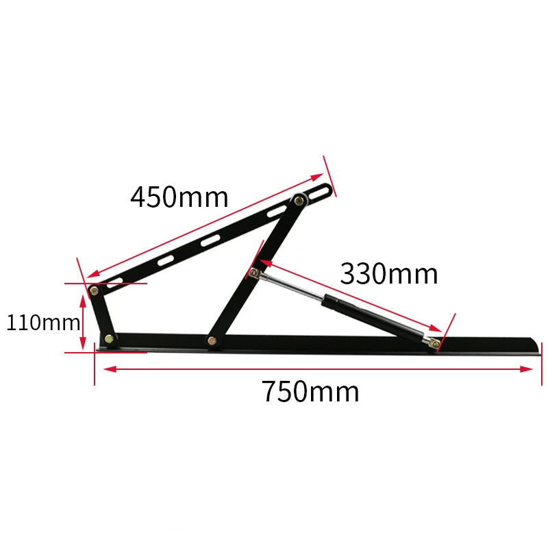 75CM Pneumatic Storage Bed Lift Mechanism Heavy Duty Gas Spring Bed Storage Lift Kit Hydraulic Bed Mechanism