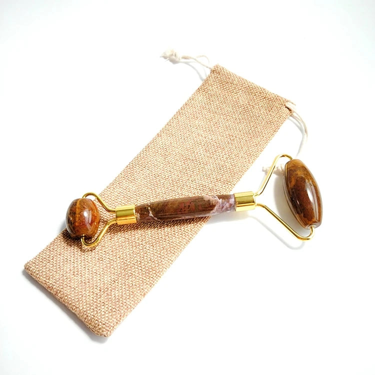 DIY Private Label Custom Logo Guasha Stone Jade Ocean Agate Roller for Face Beauty