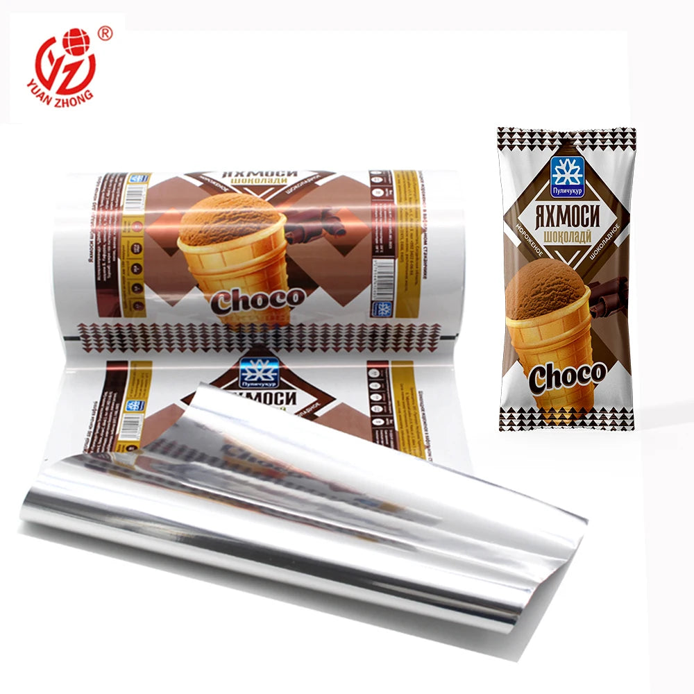 Yuanzhong Customized Soft PET Casting Glossy Moisture Proof Food Grade Ice Cream/Popsicle/Noodle/Snack Packaging Laminating Film