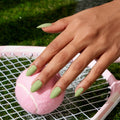 BTArtbox Green Press on Nails Summer Wholesale Short Almond Soft Gel Plain Solid Color Ready Made False Fake Nails With Glue