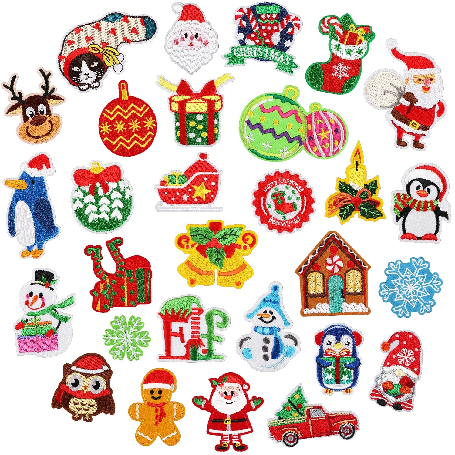 New Wholesale  Iron on Christmas Embroidered Patches