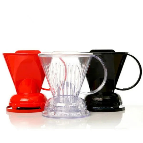 Glass Coffee Dripper Engine Style Coffee Drip Filter Cup Permanent Pour Over Coffee Maker Separate Stand for 1-4 Cups