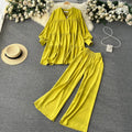 Women's Sets Autumn Full Sleeve Shirt High Waist Casual Pants Two Piece Set Jogging Suits Wholesale