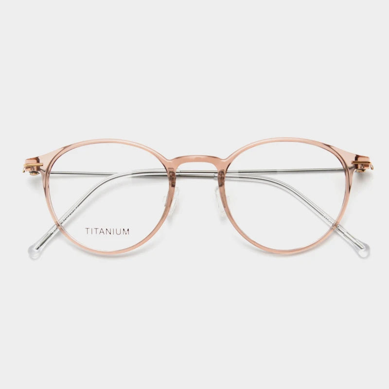 2023 YT Model 85002 Handmade Round Titanium Glasses Frame High-Grade Unisex CE UV400 Certified Optical Prescription Glasses