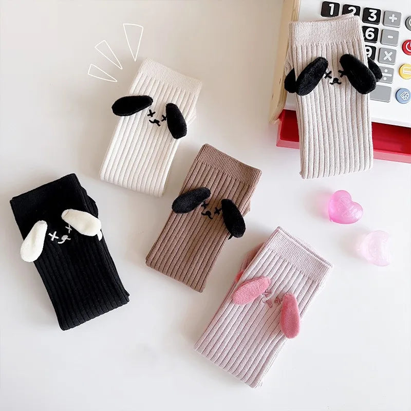 Solid Color Three-Dimensional Ears Cartoon Puppy Parent-Child Socks Cotton Breathable Kids Socks
