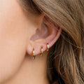 SP Round Circle Hoop Earrings Jewelry 18K Gold Plated Huggie Customized Small Golssy Gold Mini Hoop Earring