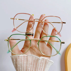 2024 New Green Ultra Light Glasses Frame Literary Retro Trend Anti Blue Light Glasses