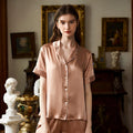 Luxury Satin Silk Nightgown for Women High Quality Single Button Sexy Style Pajamas Set for Summer Autumn Spring